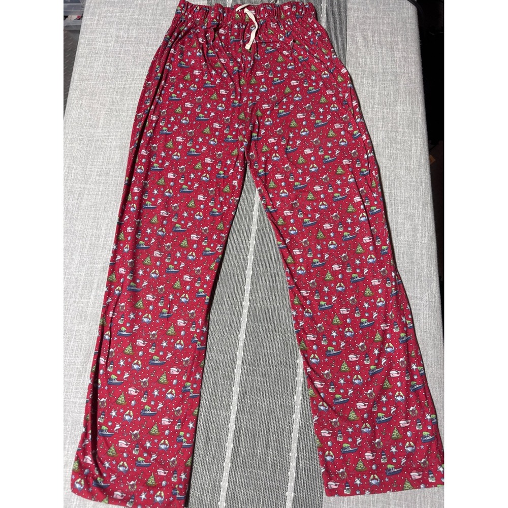 Vineyard Vines Kids Christmas Pajama Pants XL 18 Red Snowman Tree Print